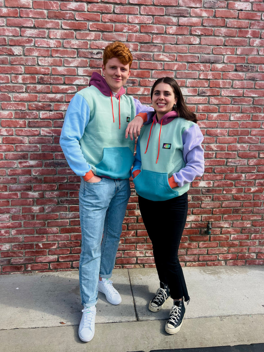 Color blocked hoodie hotsell