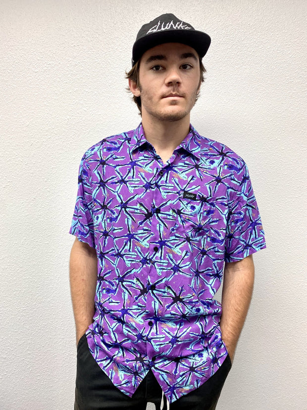 Purple Amoeba Button Down Shirt - SLUNKS